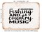 DECORATIVE METAL SIGN - Hunting Fishing and Country Music - Vintage Rusty Look